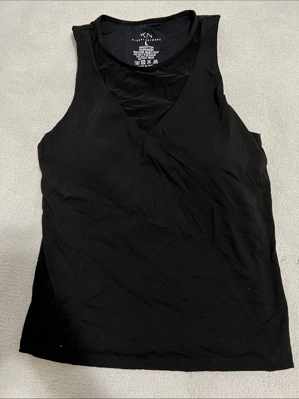 Klassy Network Black V-Neck Sleeveless Tank Top